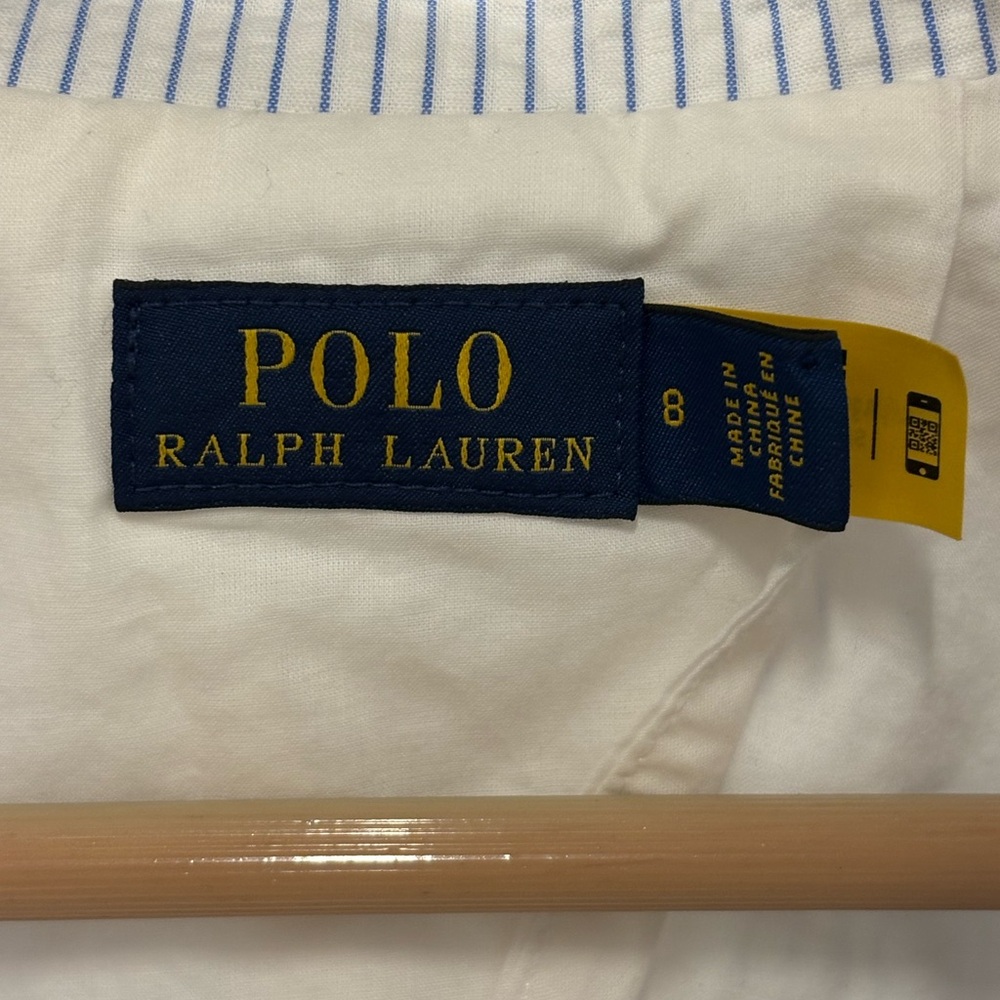 Polo by Ralph Lauren Women’s White and Blue Seersucker Striped Blazer - Picture 7 of 10